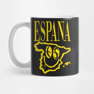 Grunge Spain Spanish Eyes Smiling Face Yellow Mug